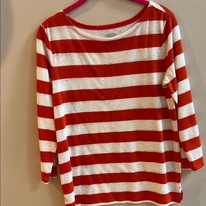 Old Navy Orange and White Tunic Top